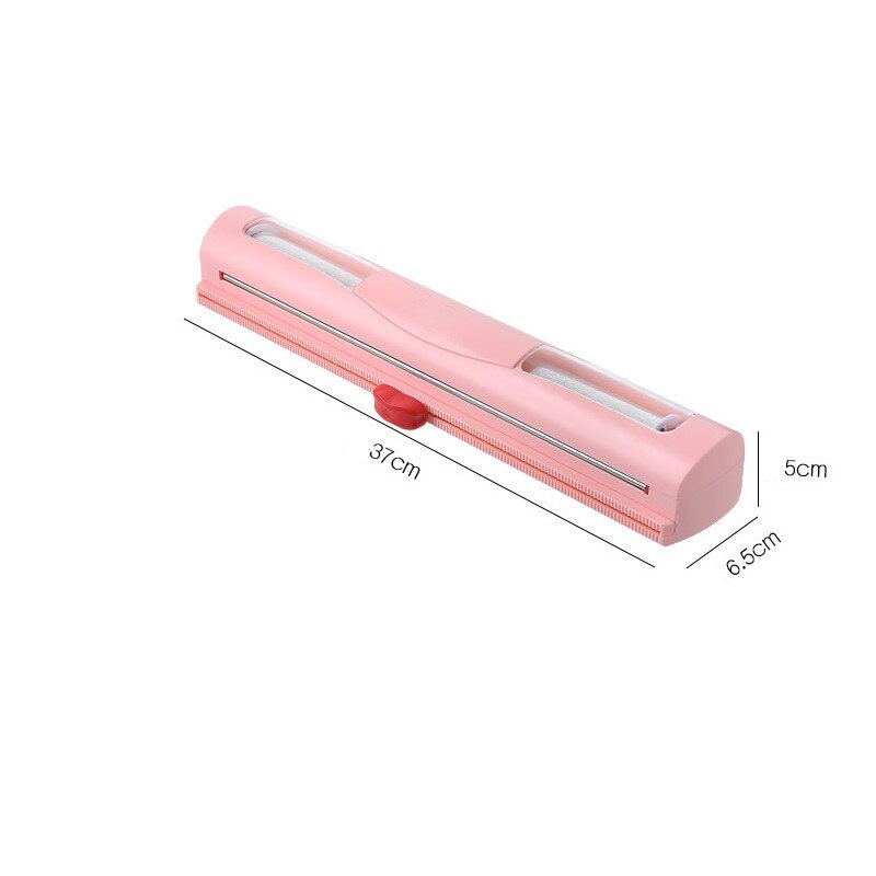 Plastic Food Wrap Dispenser with Slide Cutter Adjustable Cling Film Cutter Preservation Wall-Mounted Storage Box with Suction