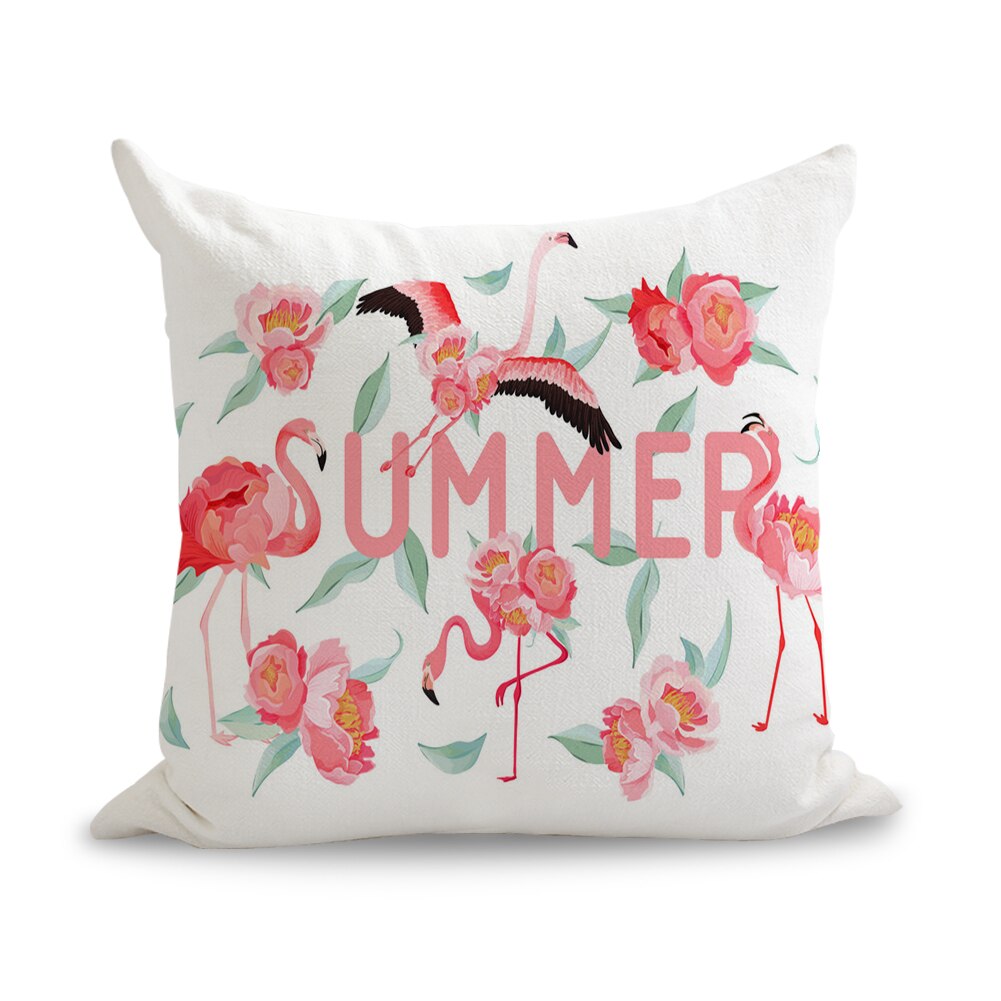 Pink flamingo geometrisk mønster pude euro betræk dekorativ massager dekorative puder boligindretning
