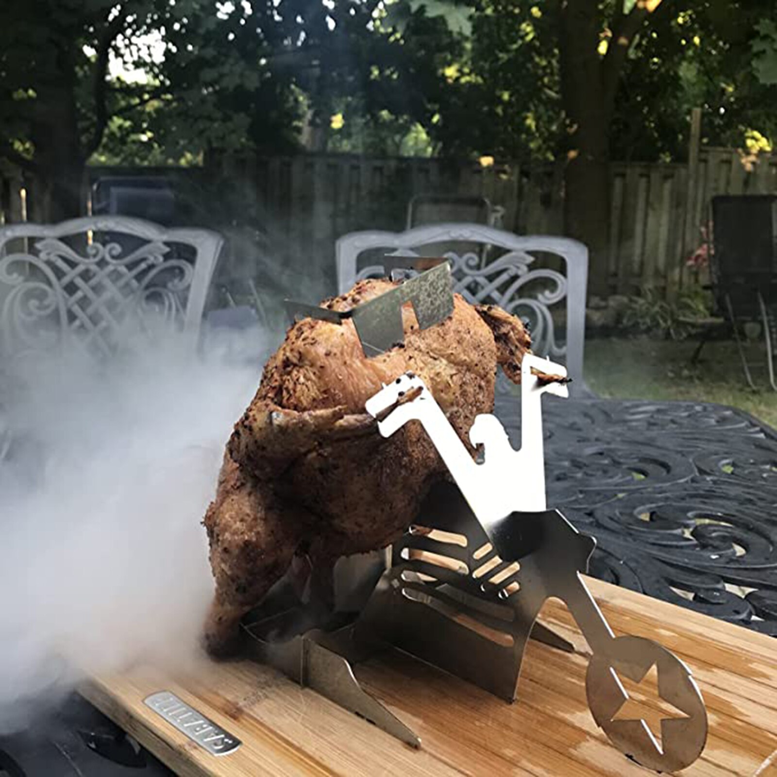 Draagbare Roestvrij Staal Grill Bier Kan Kip Stand Voor Camping Familie Verzamelen En Gebraden Rack GHS99