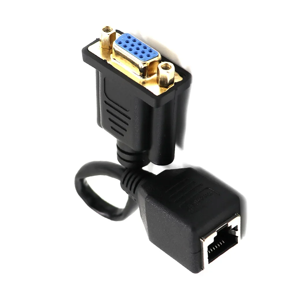 RJ45 naar VGA Extender Male naar LAN CAT5 CAT6 RJ45 Netwerk Ethernet Kabel Vrouwelijke Adapter Computer Extra Schakelaar Converter: Rood