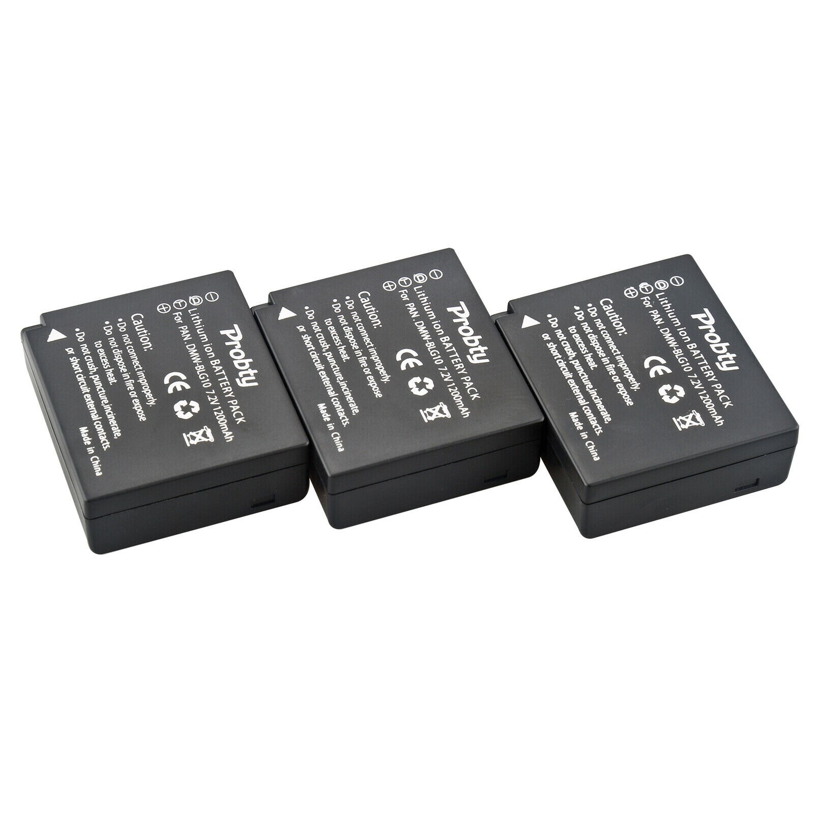 For Panasonic DMW-BLG10 DMW-BLE9 BLG10E Battery DMC-ZS60 DMC-ZS100 DMC-GX7 DMC-LX100 DMC-GF3 DMC-GF5 DMC-GF6, DMC-GX camera: 3 Pcs Battery