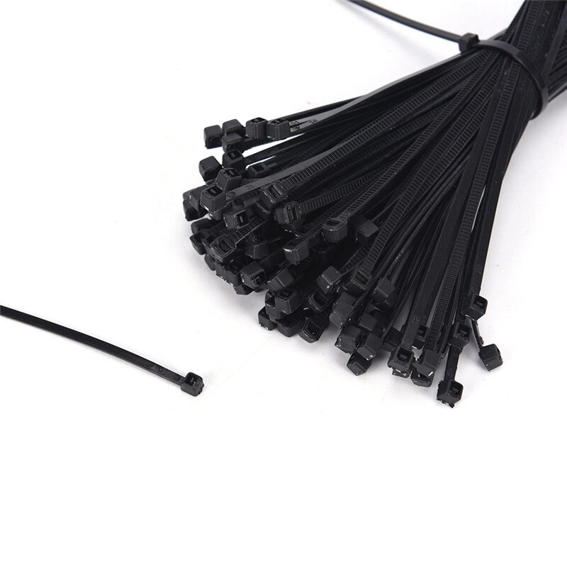200mm Self-locking Nylon Cable Ties 8inch 200pcs Plastic Zip Tie 18 lbs black wire binding wrap straps UL Certified