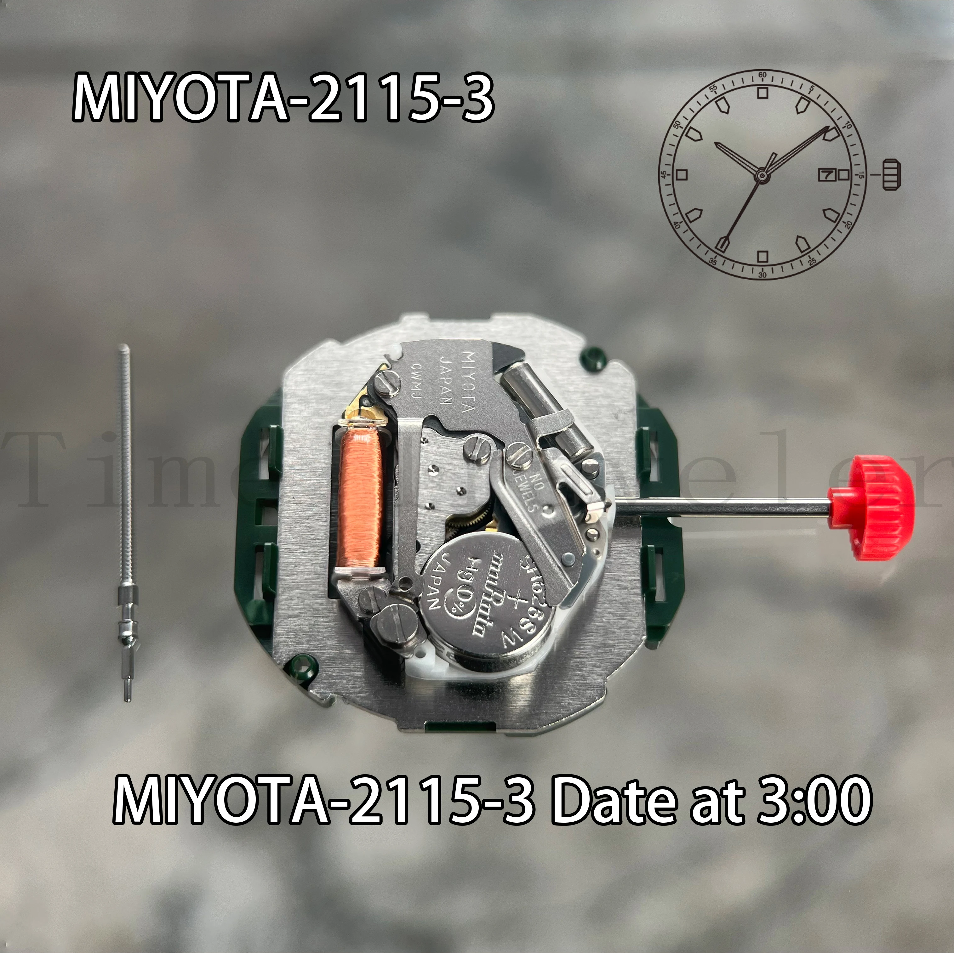 Miyota 2115 movimiento de cuarzo japonés 2115-3 movimiento piezas de reloj Accesorios de reparación con indicador de fecha calendario movimiento japonés