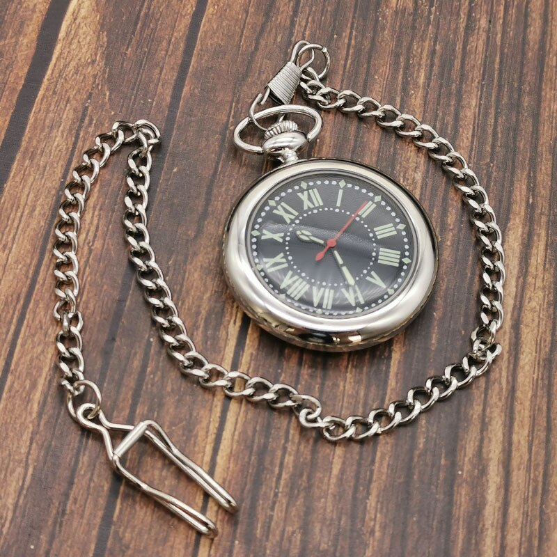 Retro silver steampunk skivspelare kvarts fickur fob kedja hänge för män kvinnor reloj de bolsillo