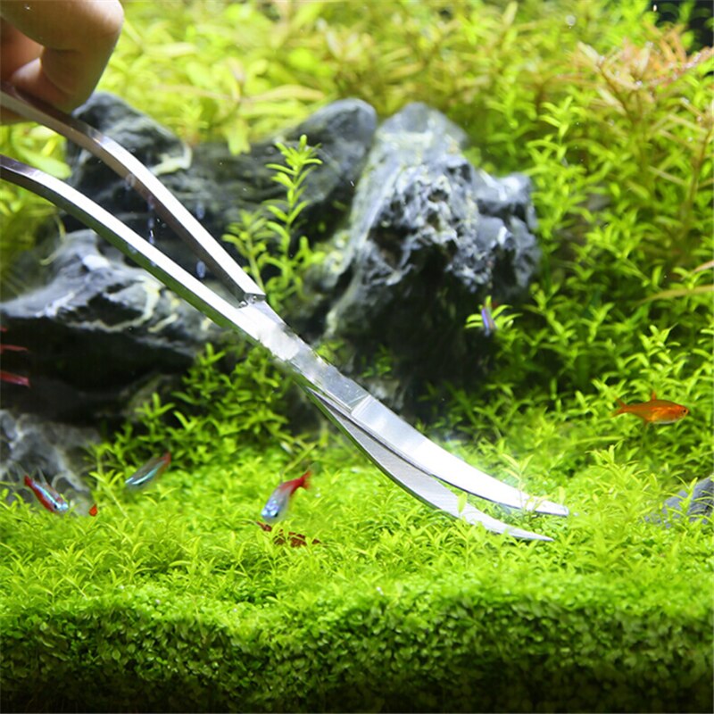 6 Stks/set Aquarium Planten Trimmer Tool Rvs Lange Steel Schaar Voor Aquarium Waterplanten Reiniging Pincet Pak