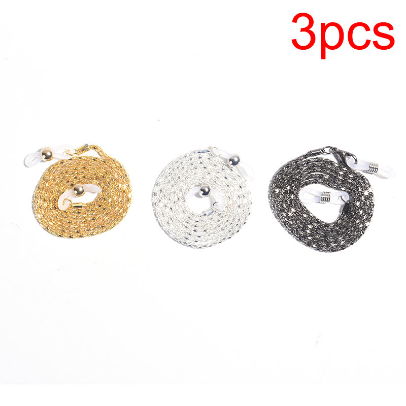 1 stuk  or 3 stuks 75cm zonnebrillenkoord metalen brillenkoord ketting voor leesbrillen 3 kleuren: Set van 3 stuks