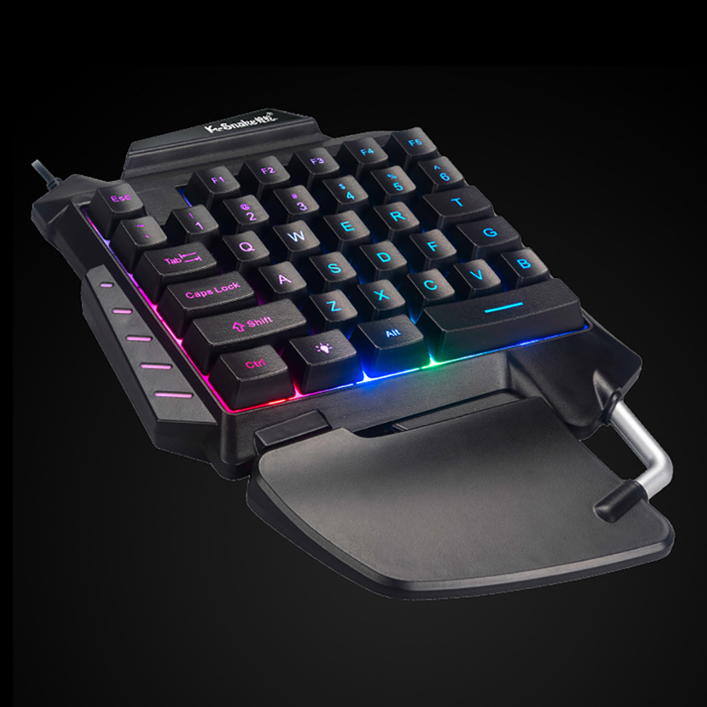 1 PCS Single-handed Keyboard Ergonomic Robotic Led Backlit Wired Gaming Keyboard Portable Gaming Keypad