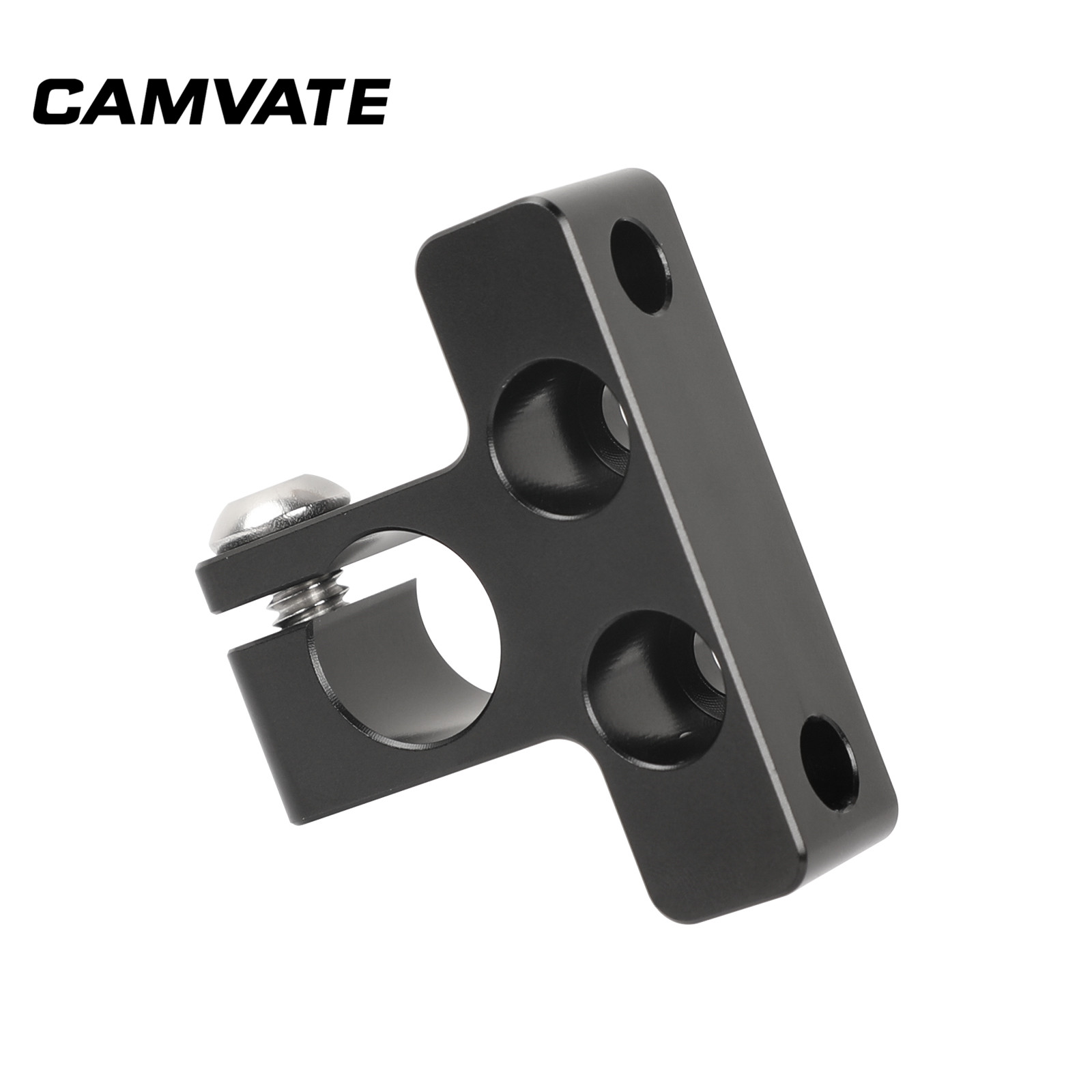 CAMVATE Standard 15mm Single Rod Clamp Rail Connector Adapter With 1/4"-20 Thread Screw For DSLR Camera Cage Rig/ Plate Mounting