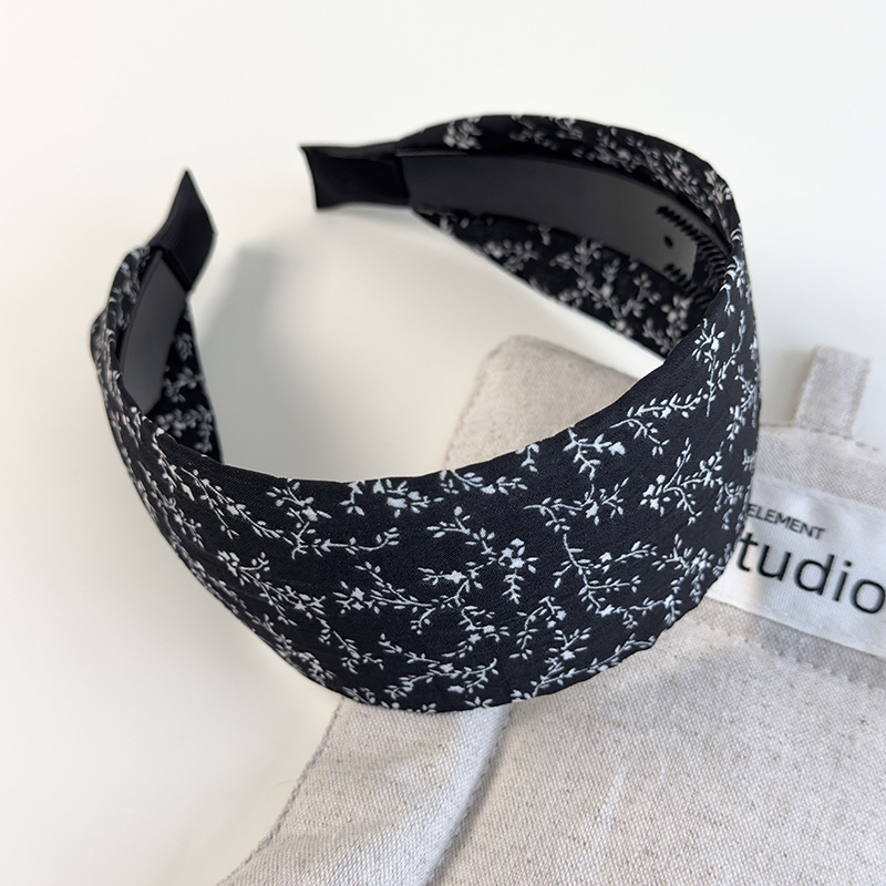 Diademas Retro de lunares blancos y negros con flores pequeñas, diademas con borde ancho, banda para el cabello con temperamento para mujer, aro para el cabello para , tocado de: Rojo