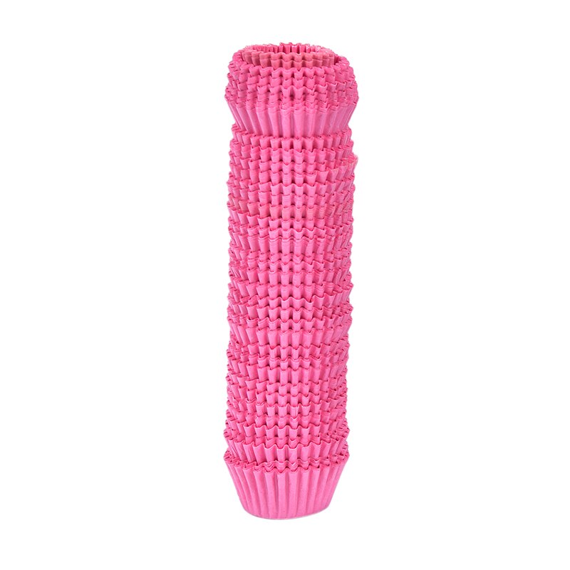500Pcs Mini size 2.5cm Chocalate Paper Liners Baking Muffin Cake Cupcake Cases Solid Color: Pink