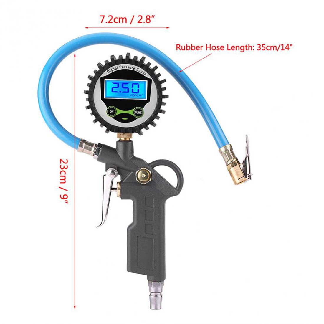 0-220 PSI Pressure Gauge Automobile Pressure Gauge Car Truck Air Tire Inflator with Gauge Dial Meter Tester Measuring Instrument