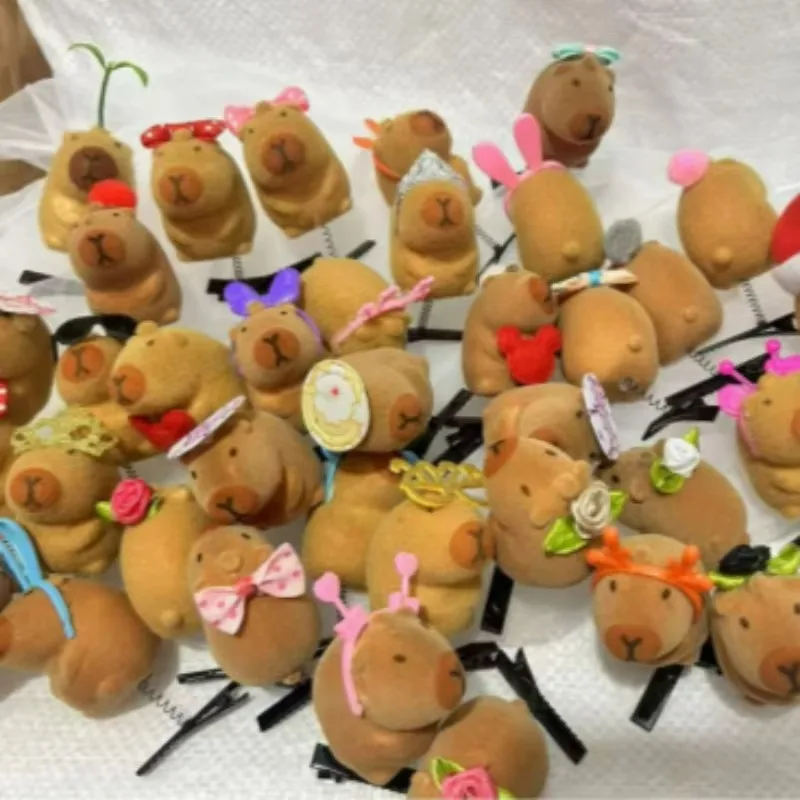 Cute Capybara Hair Clip Children Funny Kawaii 3D Animal Plush Hairpin Duckbill Clips Headdress Lovely Kids Hair Accessories