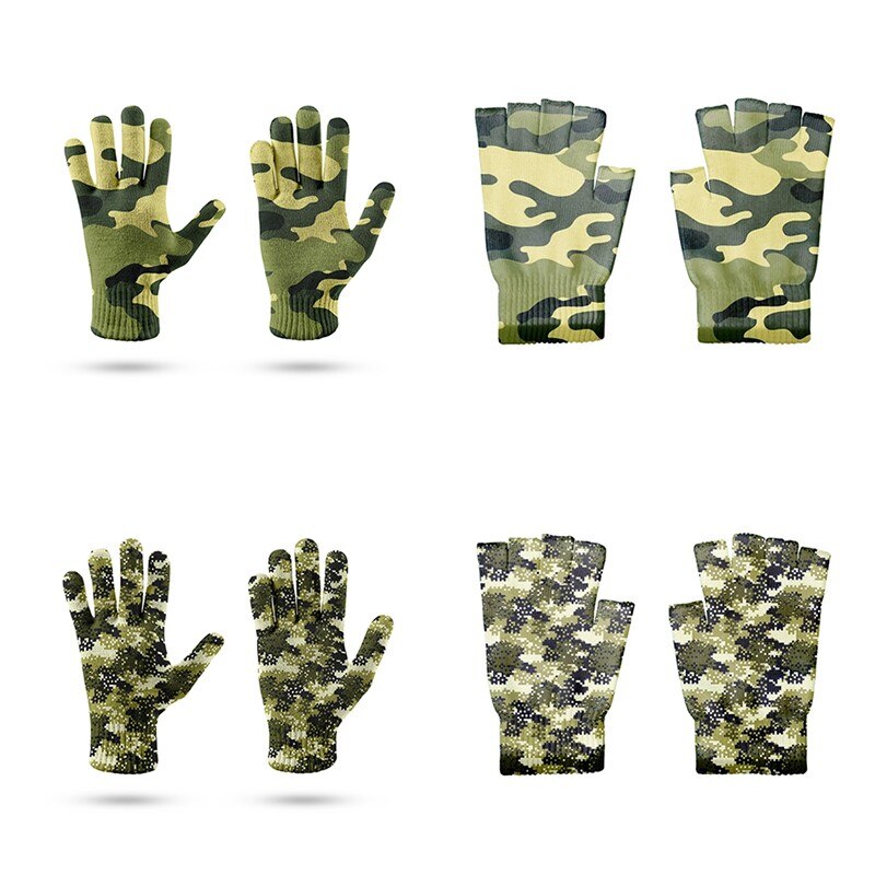Half-Vinger Handschoenen Camouflage Patroon Print Volledige Vinger Handschoenen Mannen Vrouwen Outdoor Tuin Werkhandschoenen Fietsen Vissen handschoenen