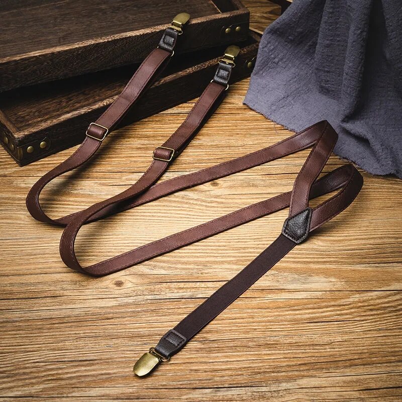 Bretelles de pantalon antidérapantes pour hommes, matériau à chevrons, Clip de sangle rétro, britannique, pour fête de mariage, 2x120cm: style-5