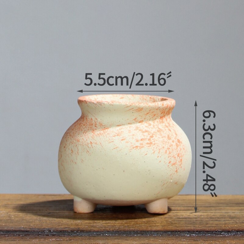 Petit pot de fleurs en céramique, joli pot de fleurs Simple et givré, ornement de bureau, pour le jardinage: 7