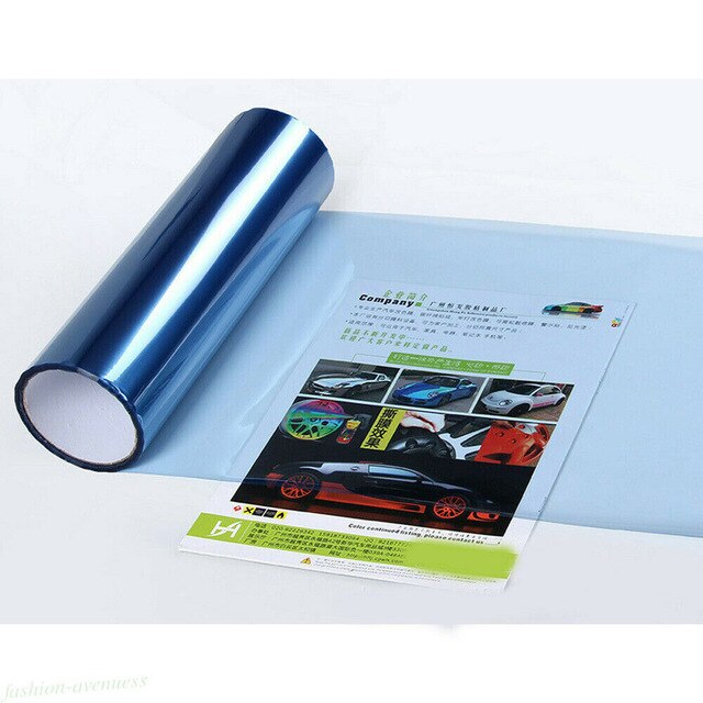 Film Car Headlight Sticker 30*60cm Protector Stretchable Adhesive Decor: Light Blue