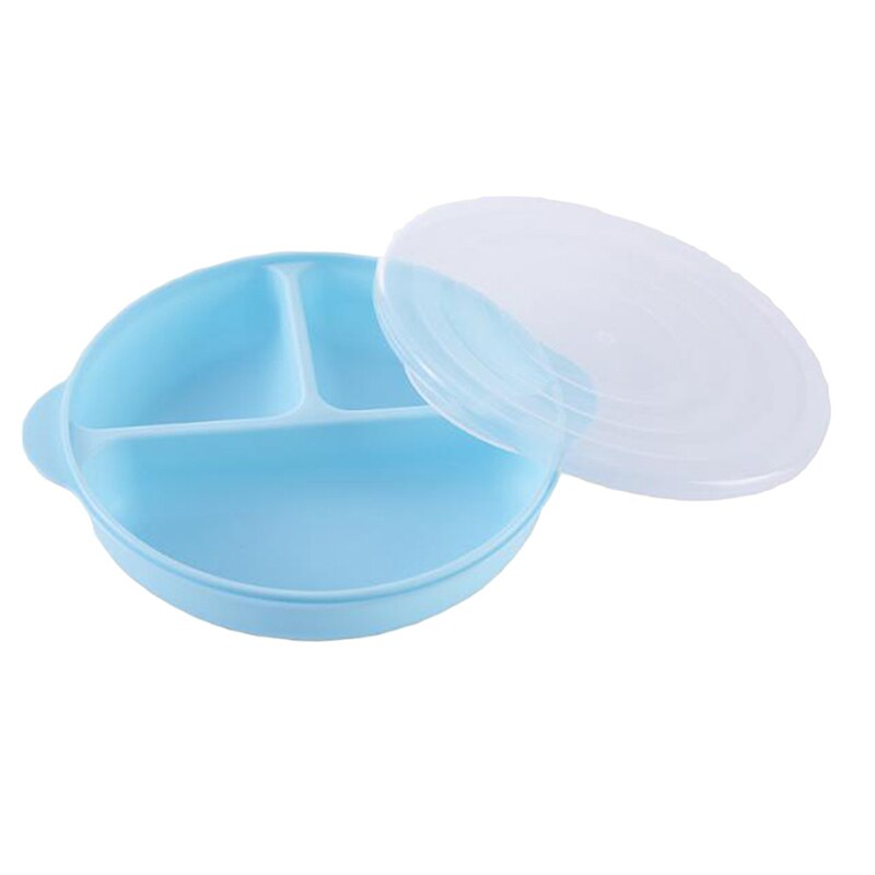 1 PC Safety Plate Children's Cartoon Dinner Plate Dishes Fruit Round Split 3 Grid Baby Plate