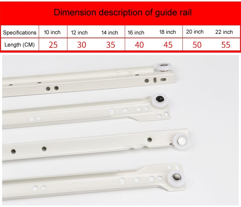 Drawer track roller two section slide track computer desk drawer two section guide rail office table pulley slide