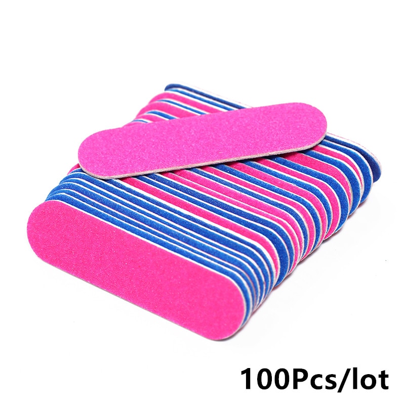 100 Stks/partij Double Side Mini Wegwerp Nail Buffer Bestanden Schuurblok Grit Professionele Pedicure Nagel Gereedschappen Nagelvijl: 1