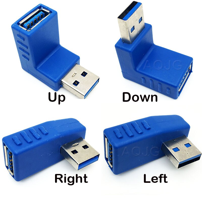 Usb 3.0 Stecker Rechts + Links winkel 90 grad Konverter USB 3.0 Typ A Stecker auf Buchse stecker Adapter Konverter AQJG
