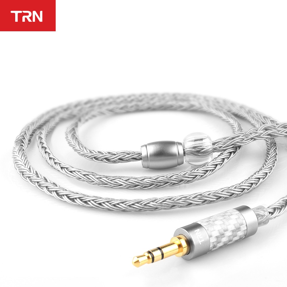 TRN T2 s 16 Core Silver Plated HIFI Upgrade Cable 3.5mm Plug 0.75mm Connector For TRN VX BA5 M10 BA8 KZ ZS10 PRO ZSN ZSX CCA C12