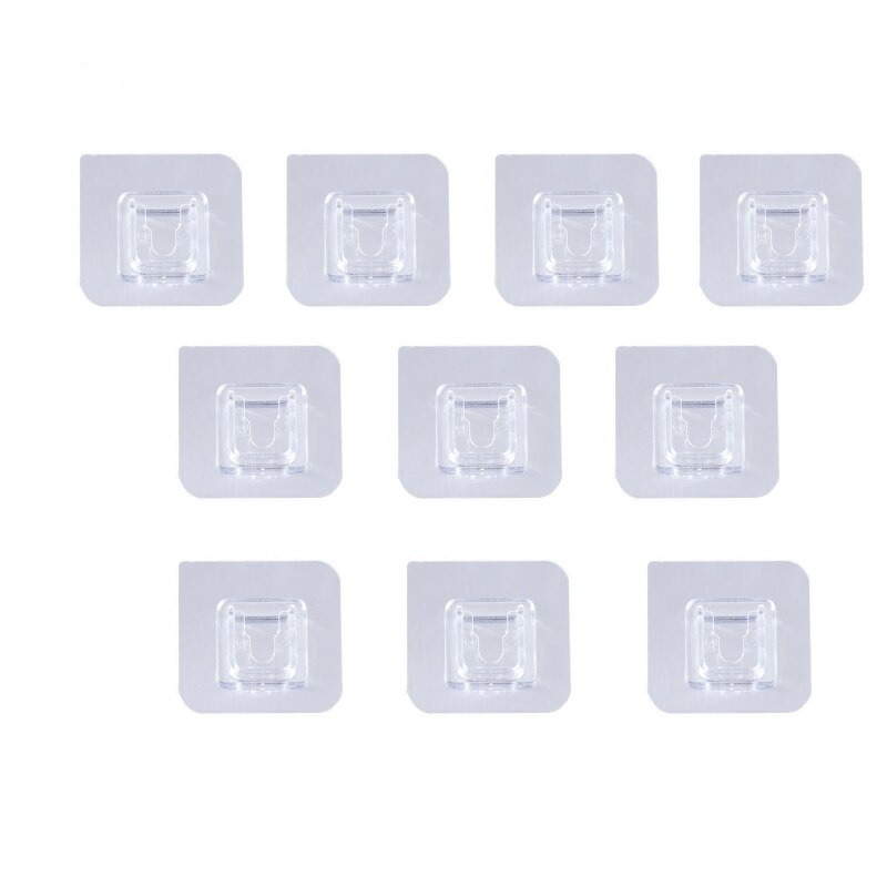 Ganchos adhesivos de doble cara para pared, colgador transparente, fuerte, ventosa, soporte de almacenamiento, 10 Uds.