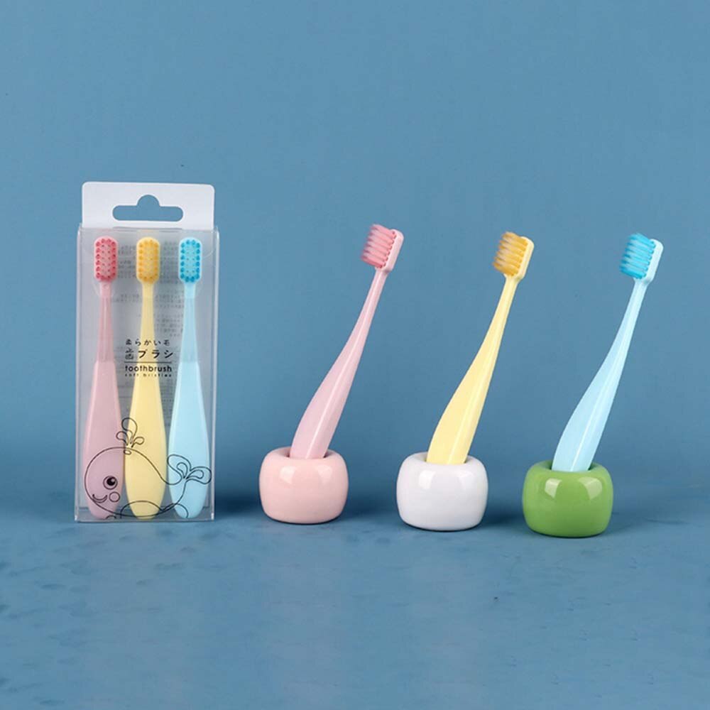 Cepillo de dientes para bebés de 3 uds, cepillo de dientes de piel suave para niños, cepillo de dientes para Aprendizaje de bebés, cuidado Dental para niños
