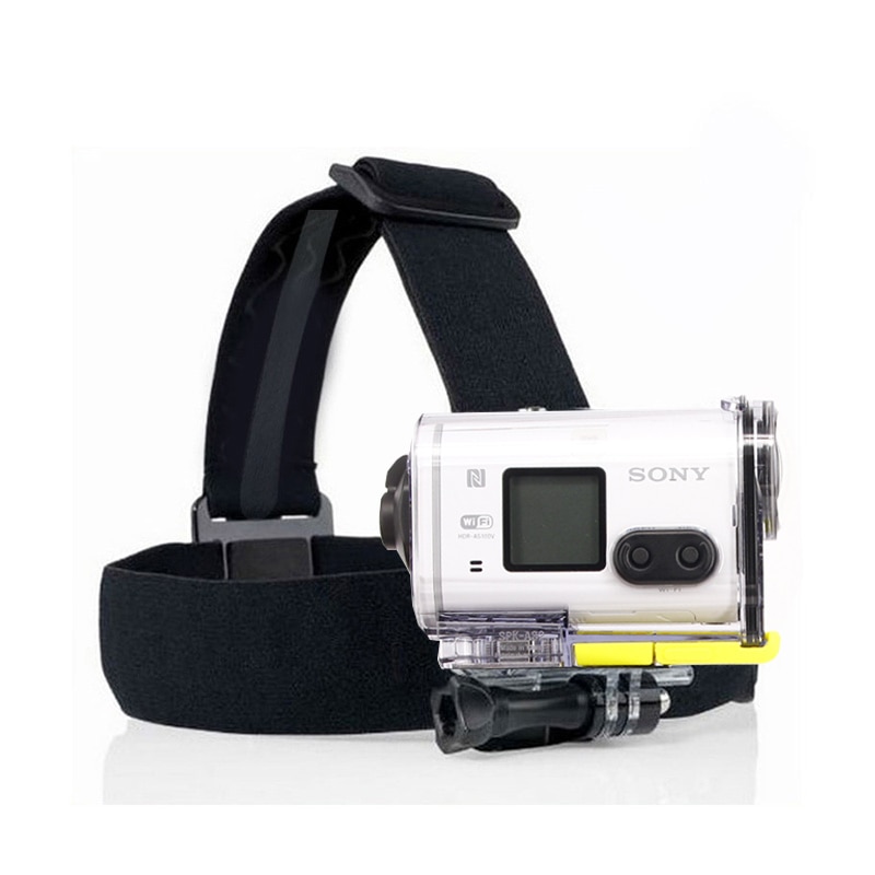Zwart elastische hoofdband mount voor sony action am hdr-as100v as300r as50 as200v x3000r aee sport camera
