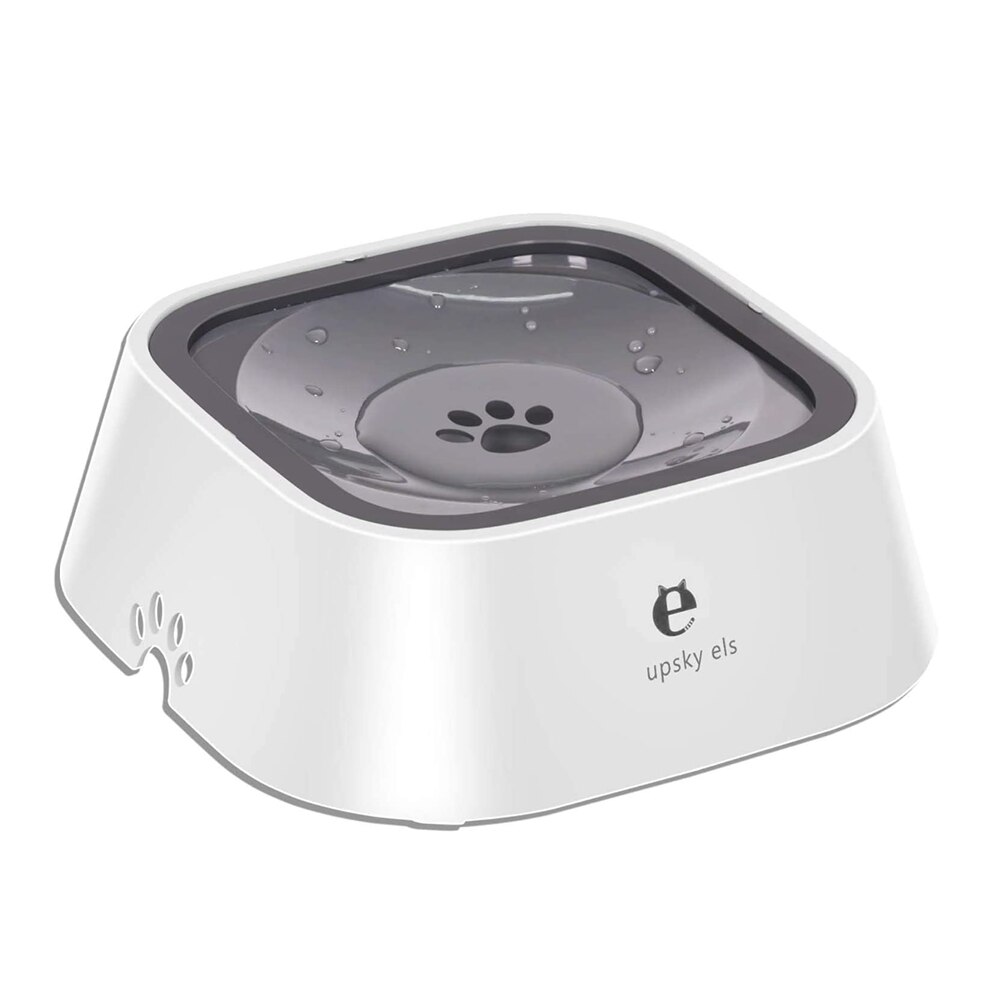 UPSKY 1.5L ciotola per cani senza versamento mangiatoia per acqua lenta bocca antibagnatura ciotola per gatti uso del veicolo distributore di acqua per animali domestici antiscivolo ciotola per acqua: grigio no mat