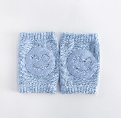 sommer Frottee Baby Strümpfe Ellenbogen Pad Kleinkind Krabbeln Knie Pad Baby Art Knie Pad Smiley Gesicht Kniepolster Bein wärmer: Himmel Blau