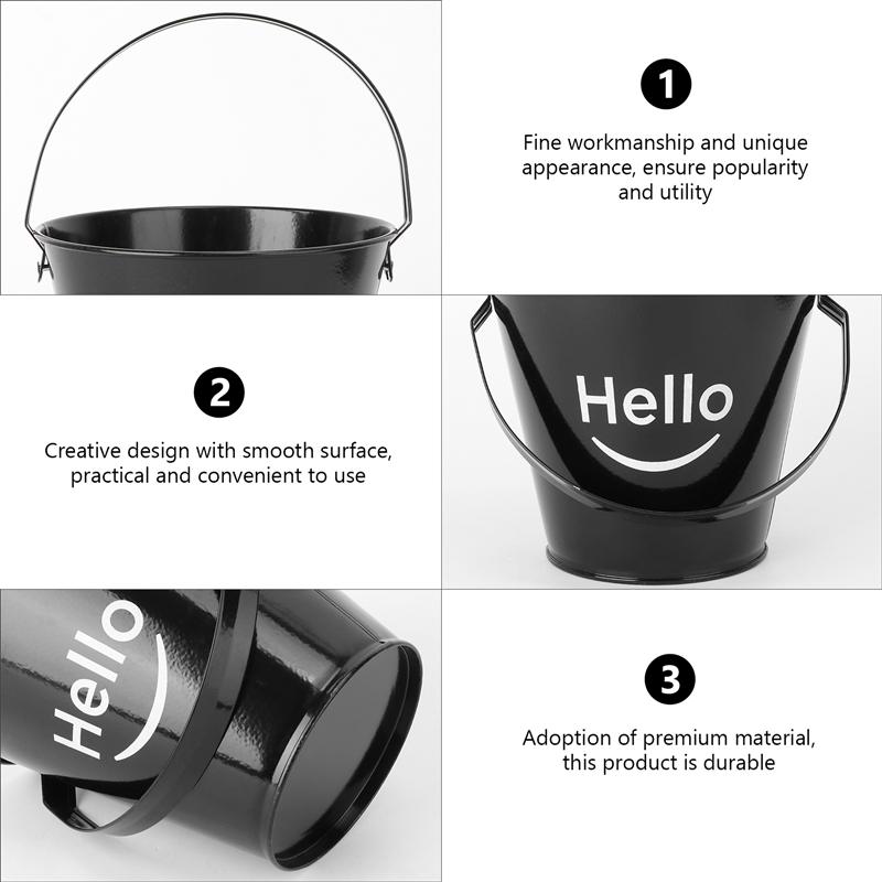 1Pc Iron Art Ice Bucket Food Container Fried Chicken Storage Bucket