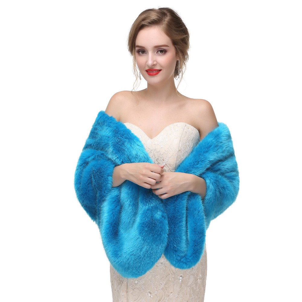 Forevergracedress zachte herfst winter imitatiebont bruid bruiloft wraps bolero jassen bruidsjassen sjaals sjaals  pj410