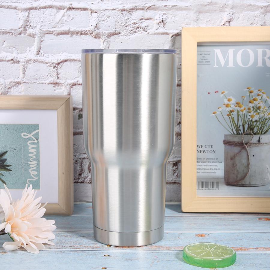 Flat Bottom Cup Mug 30oz Stainless Steel Cold Drinks Water Cup Coffee Mug with Lid for Home Travel Use Cup