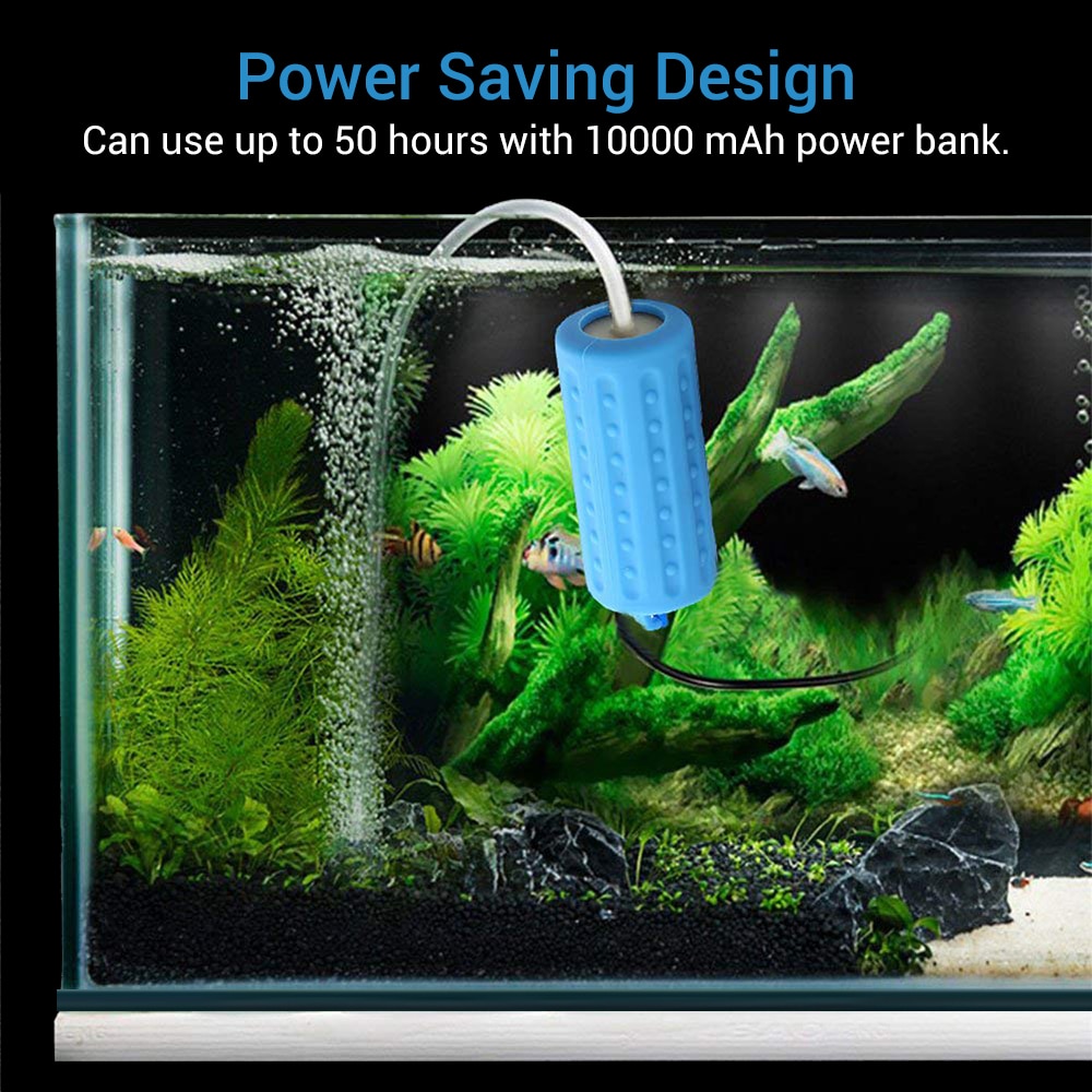 NICREW Aquarium Luftpumpe Sauerstoff Pumpe Überprüfen Ventil Tragbare Mini USB Stumm Energiesparende Pumpe für Aquarium Aquarium Zubehör