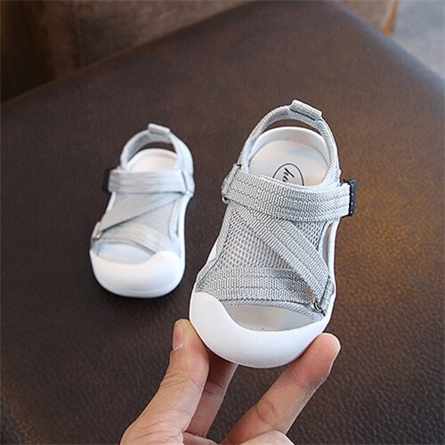 sommer Kleinkind Kleinkind Schuhe Baby Mädchen Jungen Kleinkind Sandalen Nicht-Unterhose Atmungsaktive Sanft Kind Anti-kollision Schuhe: grau / 4.5 (Einlegesohle 14CM)