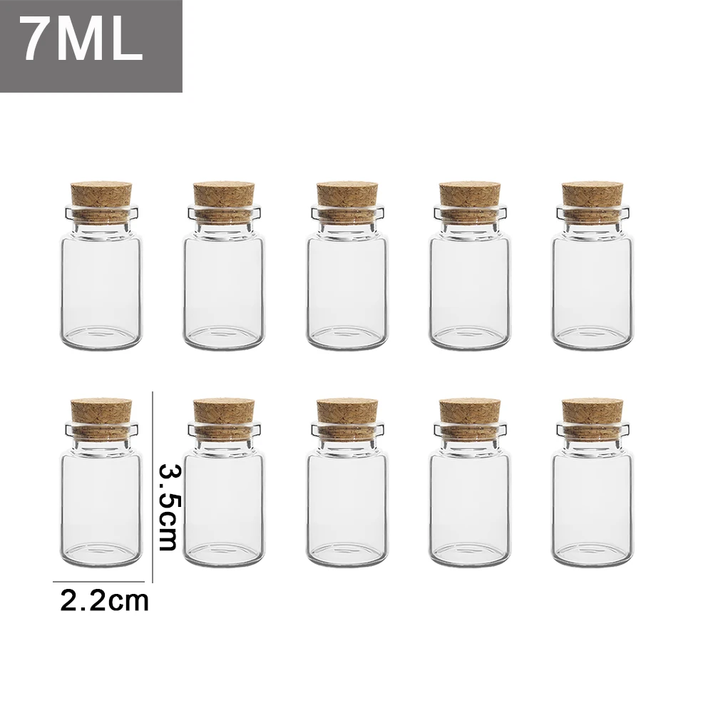 20/10 Pc Mini Kork Stopper Glas Flaschen DIY Geburtstag transparent Leere Nachricht wünschen Flasche Weihnachten Hochzeit Party Dekor: 4XL / Mehrfarbig