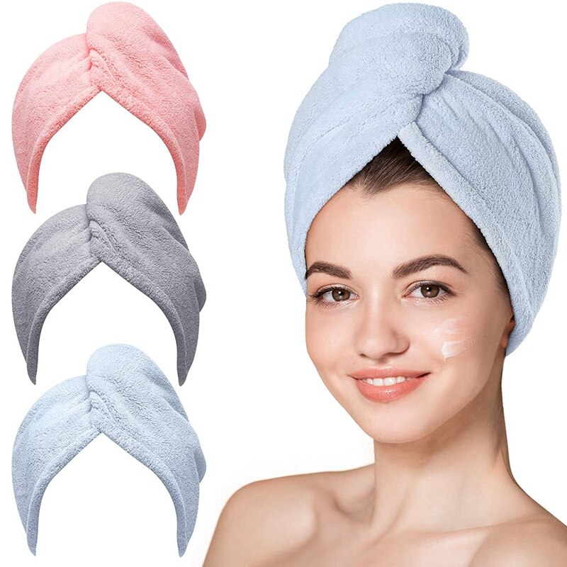 3 Pcs Microfiber Haar Handdoek, Haar Handdoek, microfiber Handdoek Twist Haar Handdoeken Haar Tulbanden Voor Nat Haar Drogen Haar Handdoeken