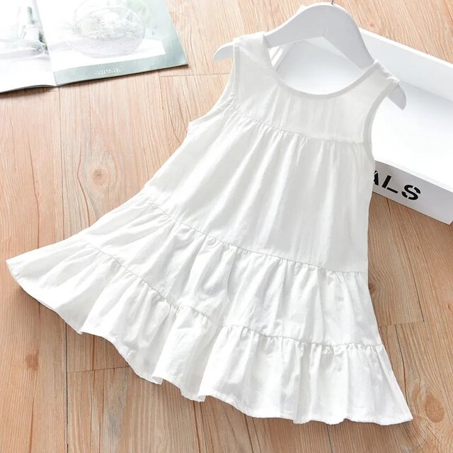VIDMID Girls vest dress abito estivo per bambini senza maniche in cotone per bambini con bretelle P6211: 1 / 4T