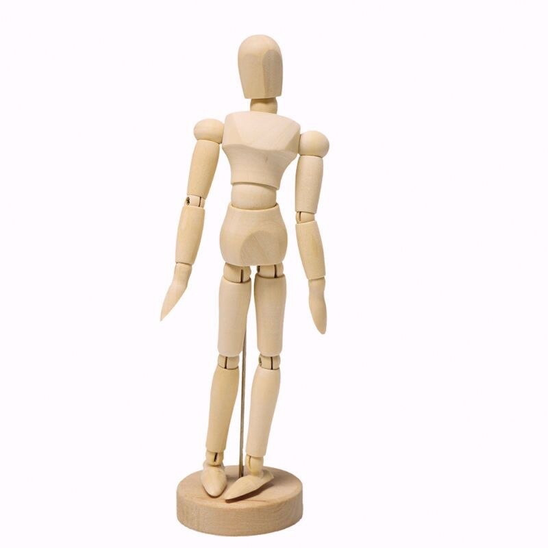 1Pc Kunstenaar Beweegbare Ledematen Mannelijke Houten Figuur Model Mannequin Art Class Schetsen 32CB