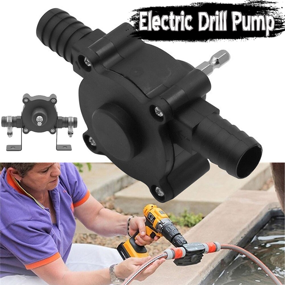 Portable Electric Drill Pump Sinks Aquariums Pool Self Priming Transfer Pumps Oil Fluid Water Pump Hose Clamps Connectors Set