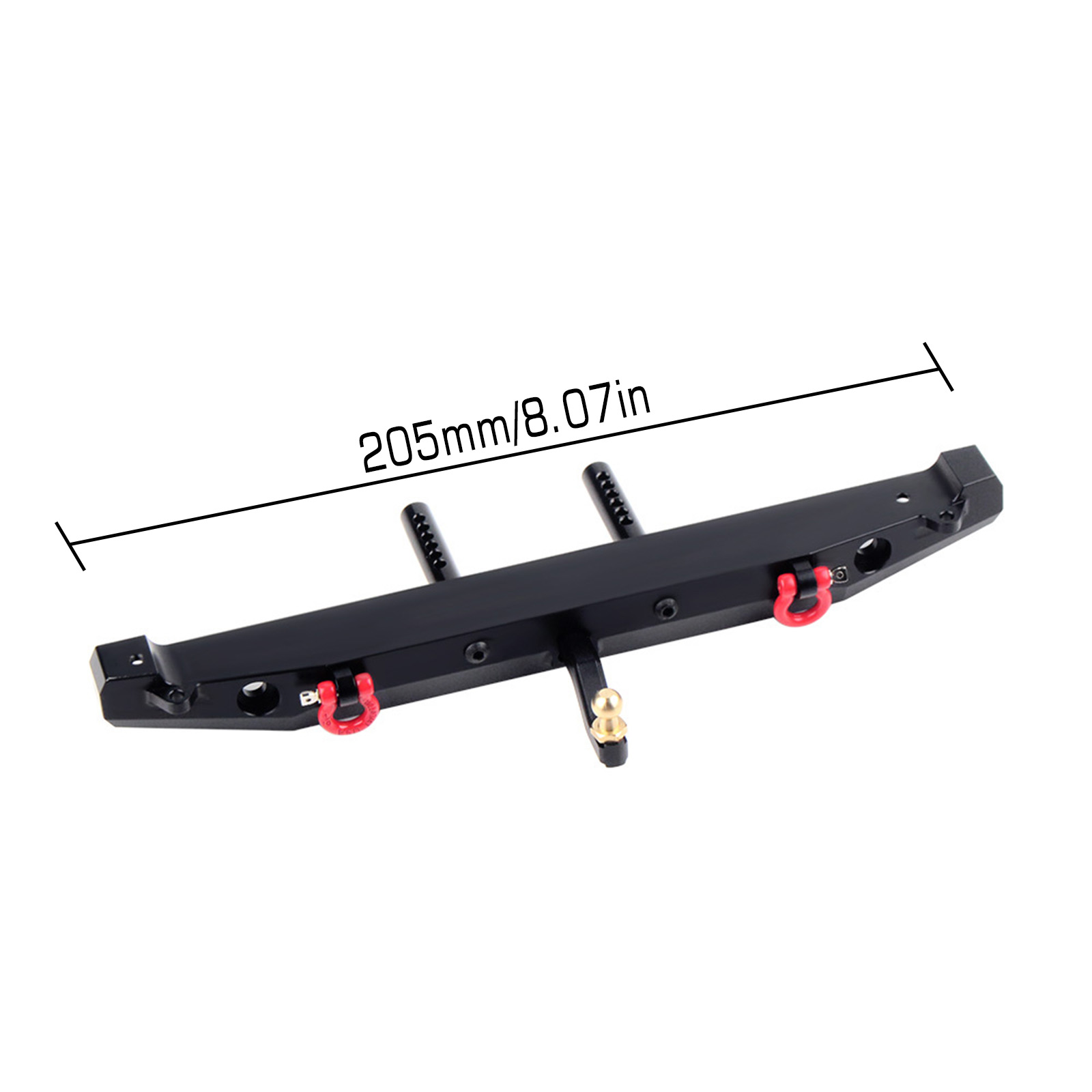 INJORA Metalowy przedni tylny zderzak z oświetleniem LED do gąsienic 1/10 RC Axial SCX10 i SCX10 II 90046 90047 Części modernizacyjne