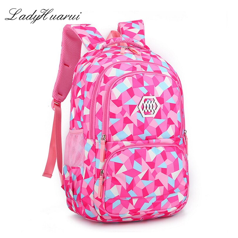 Girl School Bag Waterproof light Weight Girls Backpack bags printing backpack child School Backpack Mochila: rose red