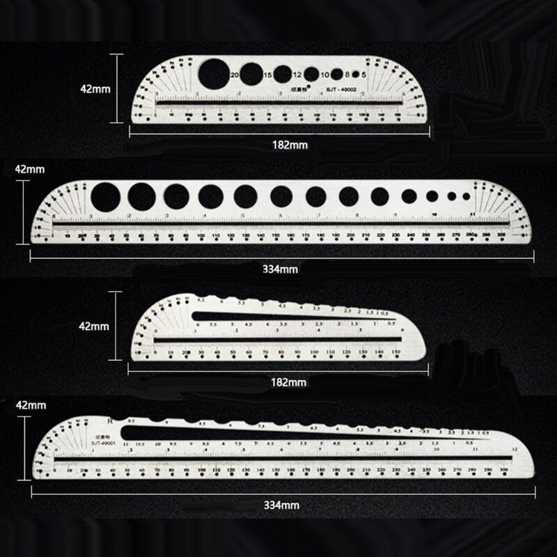 Circle Templates Geometry Stainless Ruler Geometry Ruler Building Formwork Drawing Gauges Stainless Ruler Drawing Tool X3UE