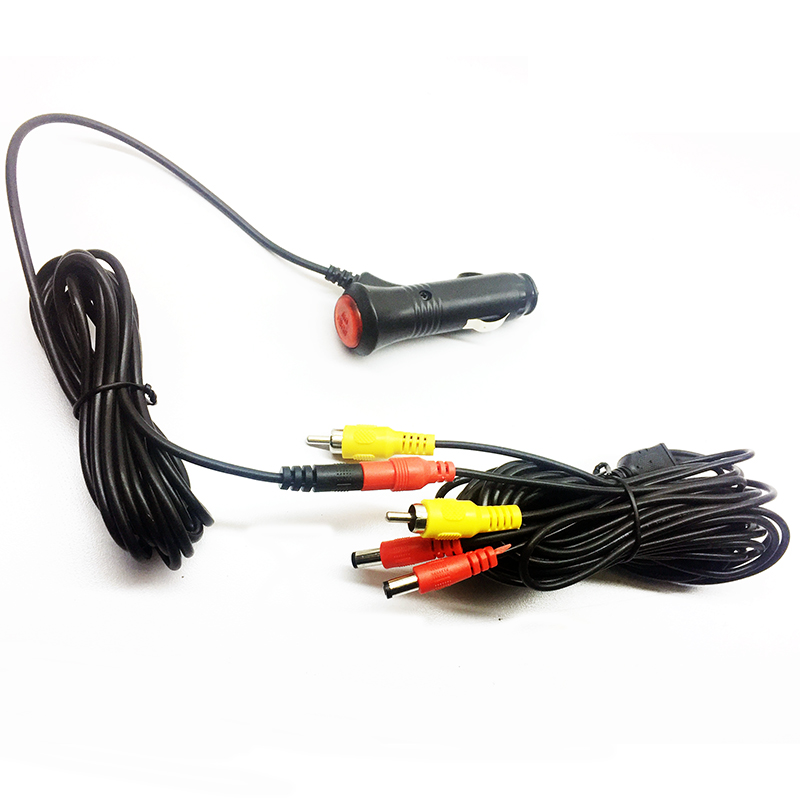 Installeren Auto sigarettenaansteker 7 m video wire kabel lijn RCA AV Video voor auto dvd monitor navigatie te auto achteruitrijcamera