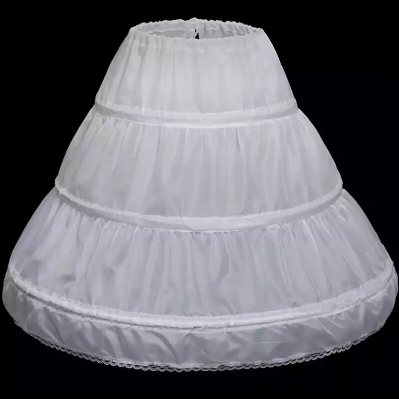 Sottoveste per bambini bianca sottoveste abito da ballo strato per bambini crinolina pizzo formale ragazza sottogonna elastico in vita con coulisse formale