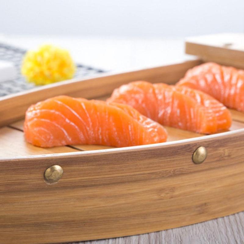 Botes de Sushi de cocina japonesa, utensilios de cocina, decoración surtida sencilla Sashimi, modelo de barco de madera hecho a mano, bandeja de almacenamiento de alimentos, estuche