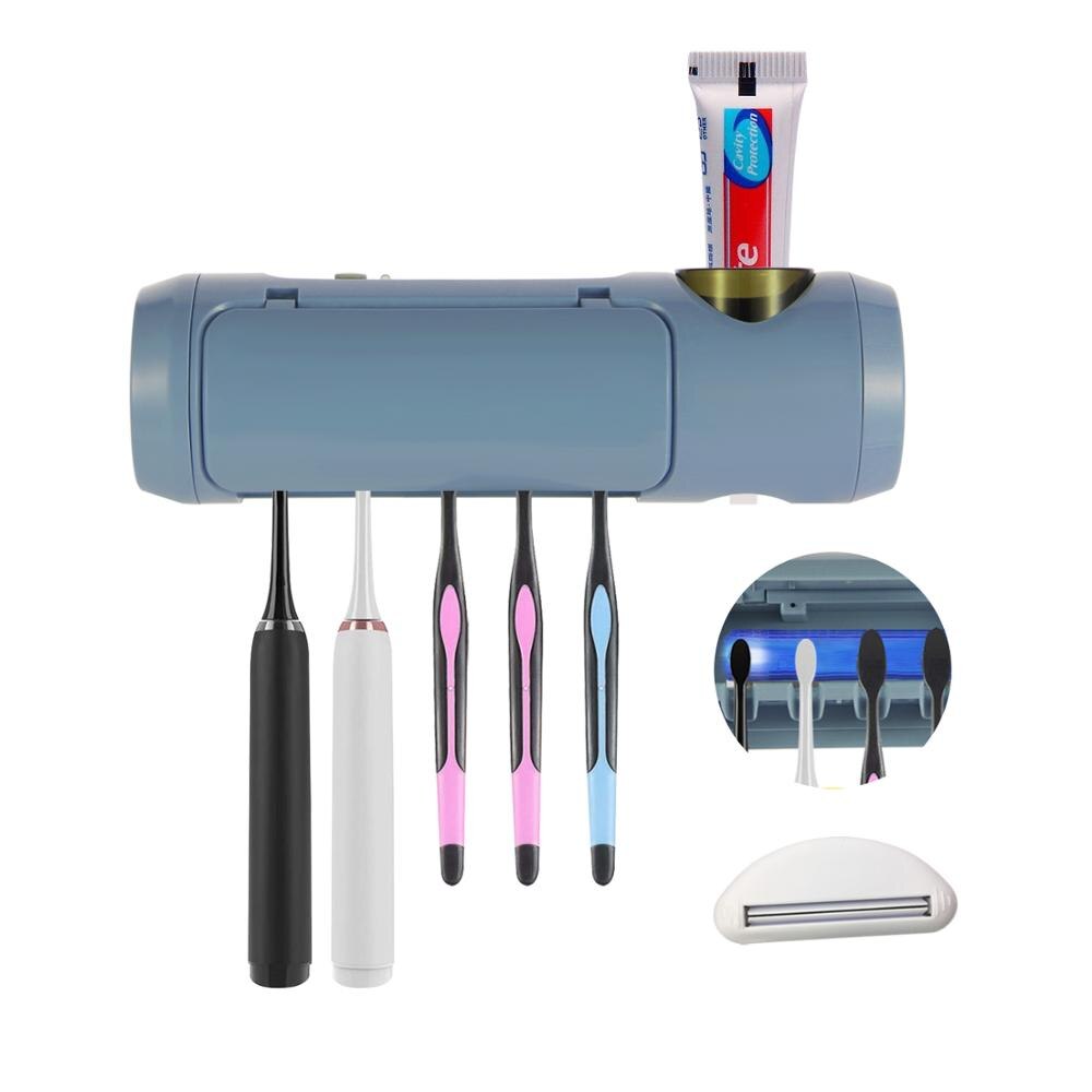 USB Rechargeable 3-in-1 UV Toothbrush Sanitizer Sonic Toothbrush Holder B100 Toothpaste Dispenser Multi-function Light Sanitizer