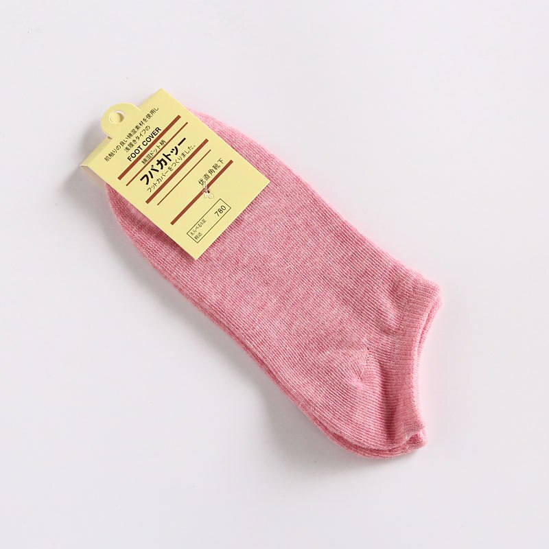 10 kleuren zachte comfortabele casual snoep kleuren sokken vrouwen 1 paar onzichtbare meisjes gekleurde effen katoenen sokken vol verpakt: Rood