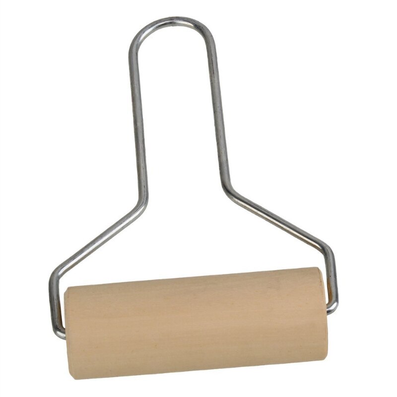 Wood Clay Roller Pottery Rolling Pin Modelling Tool Stainless Steel Handle OCT998: Default Title
