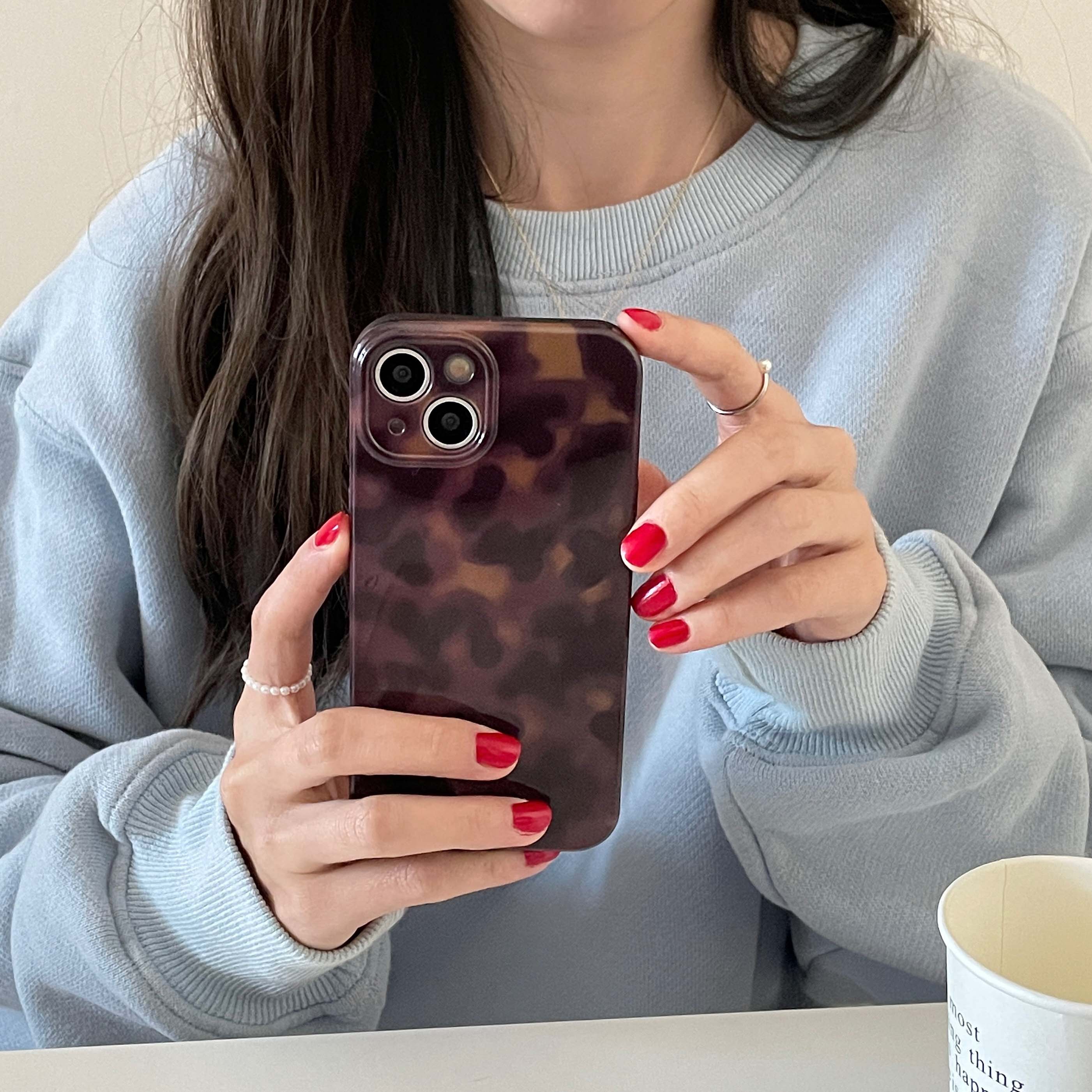 Funda de teléfono a prueba de golpes imd suave de silicona marrón retro ámbar para iphone 14 12 11 13 pro max 15 promax protector contraportada